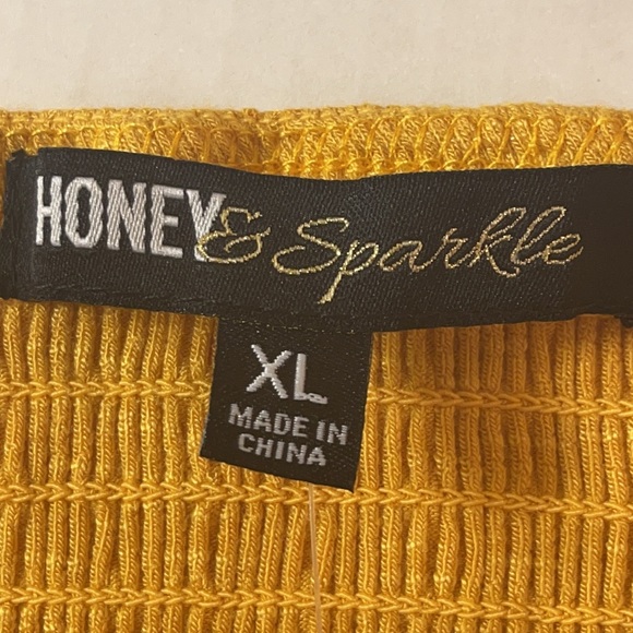 Honey & Sparkle Mustard Yellow Button Front Cami Tank Top XL - Picture 5 of 9